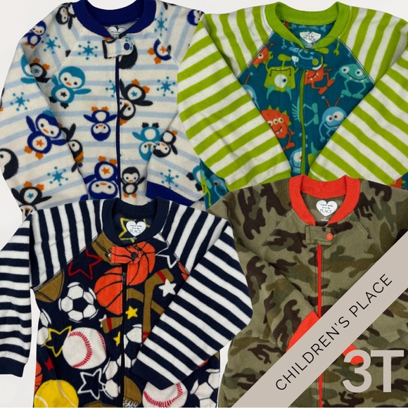The Children's Place Pajamas Size 3T Set of 4 Boys Fleece Pajamas - Picture 1 of 9